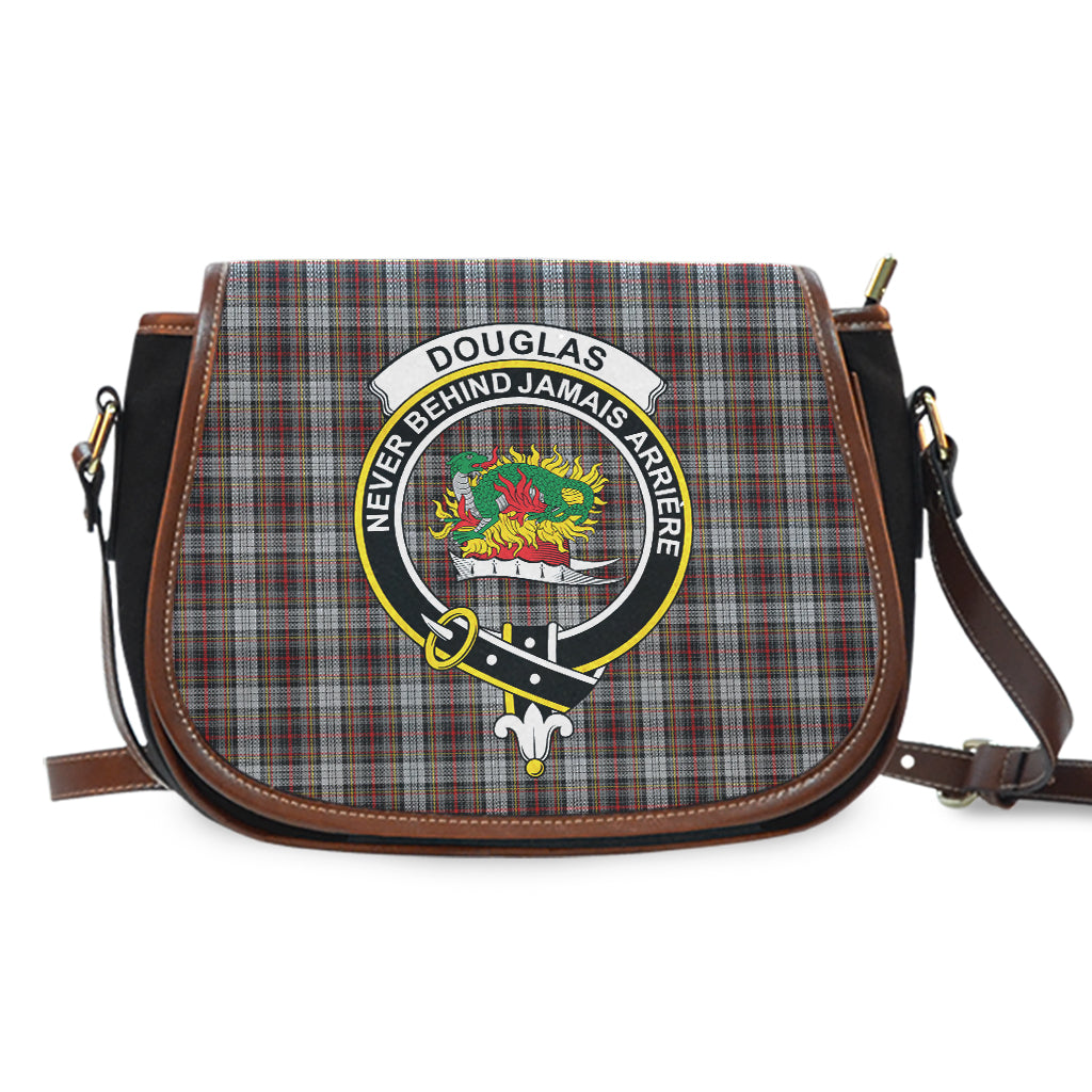 Douglas Ancient Dress Tartan Saddle Bag with Family Crest - Tartan Vibes Clothing