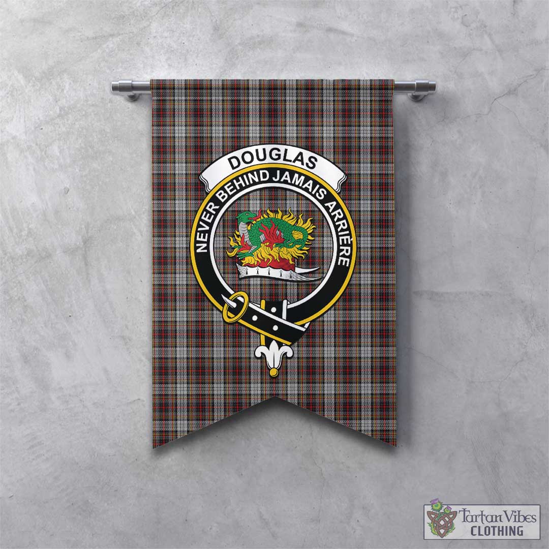 Tartan Vibes Clothing Douglas Ancient Dress Tartan Gonfalon, Tartan Banner with Family Crest