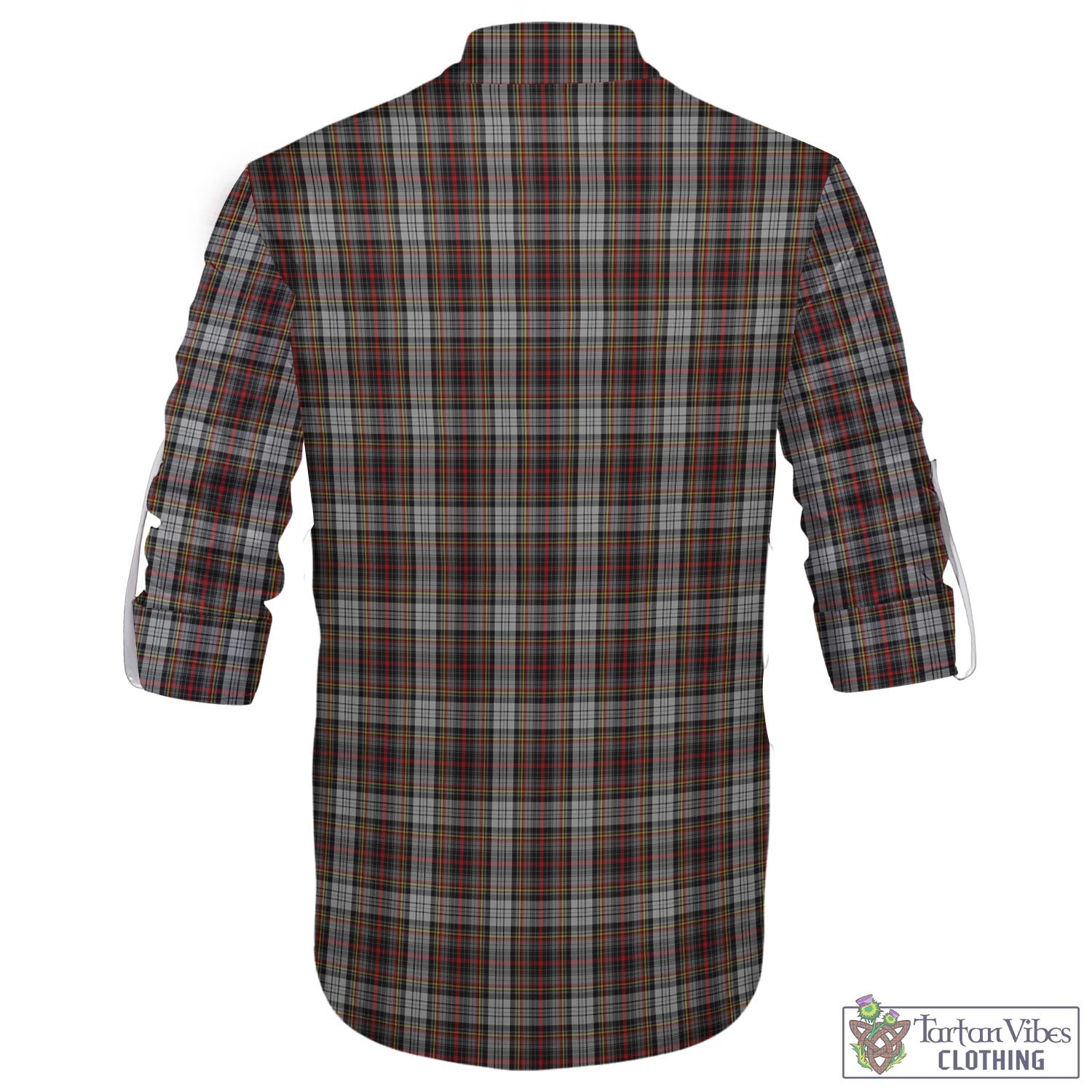 Tartan Vibes Clothing Douglas Ancient Dress Tartan Men's Scottish Traditional Jacobite Ghillie Kilt Shirt with Family Crest