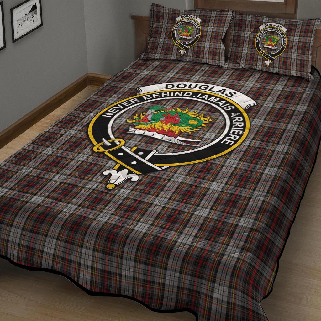 Douglas Ancient Dress Tartan Quilt Bed Set with Family Crest - Tartan Vibes Clothing