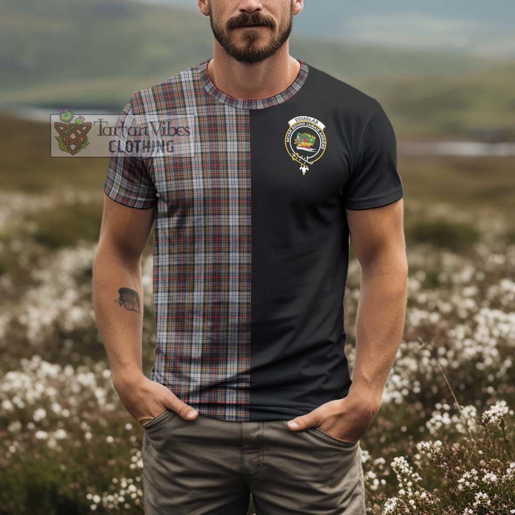 Douglas Ancient Dress Tartan T-Shirt with Family Crest and Half Of Me Style - Tartanvibesclothing Shop