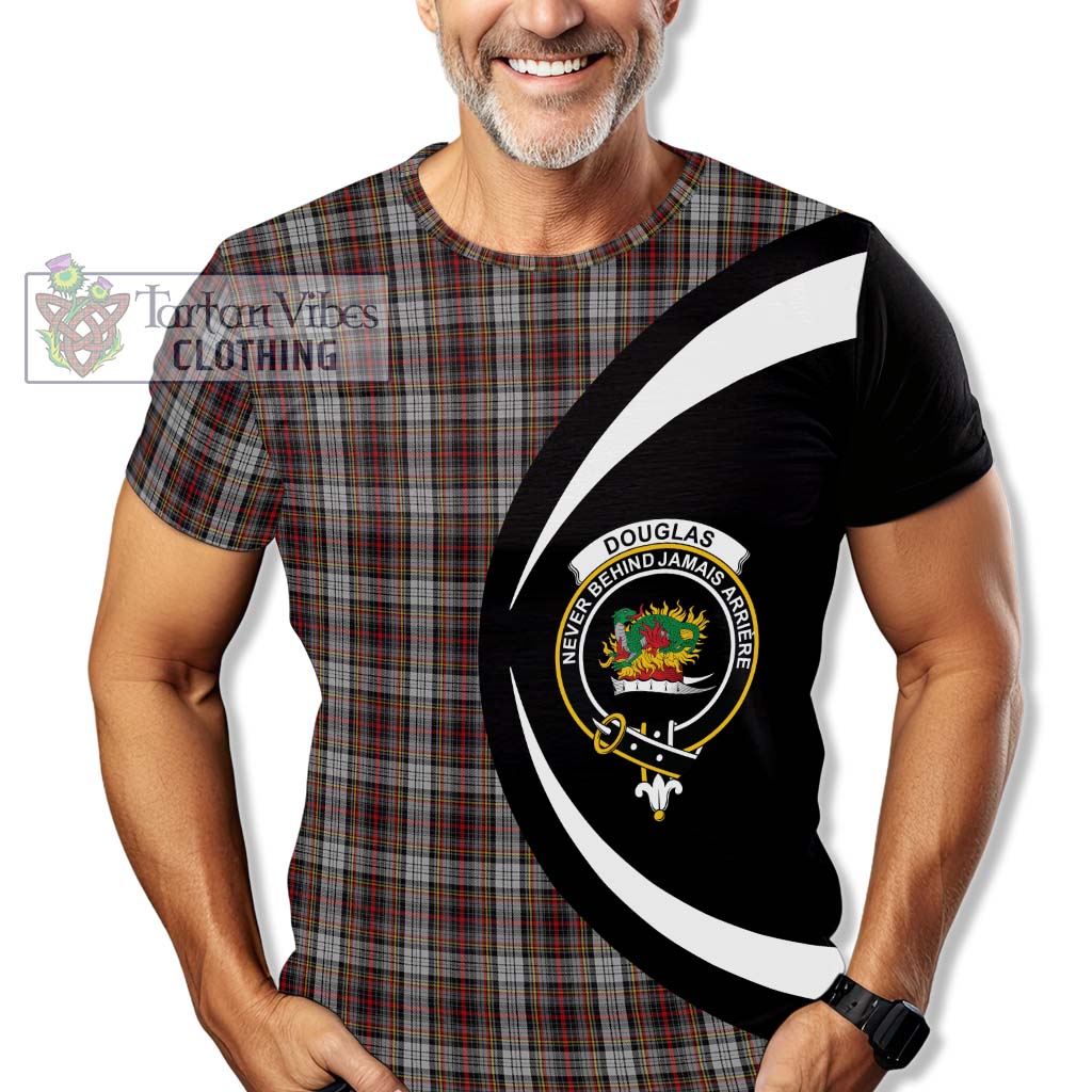 Tartan Vibes Clothing Douglas Ancient Dress Tartan T-Shirt with Family Crest Circle Style