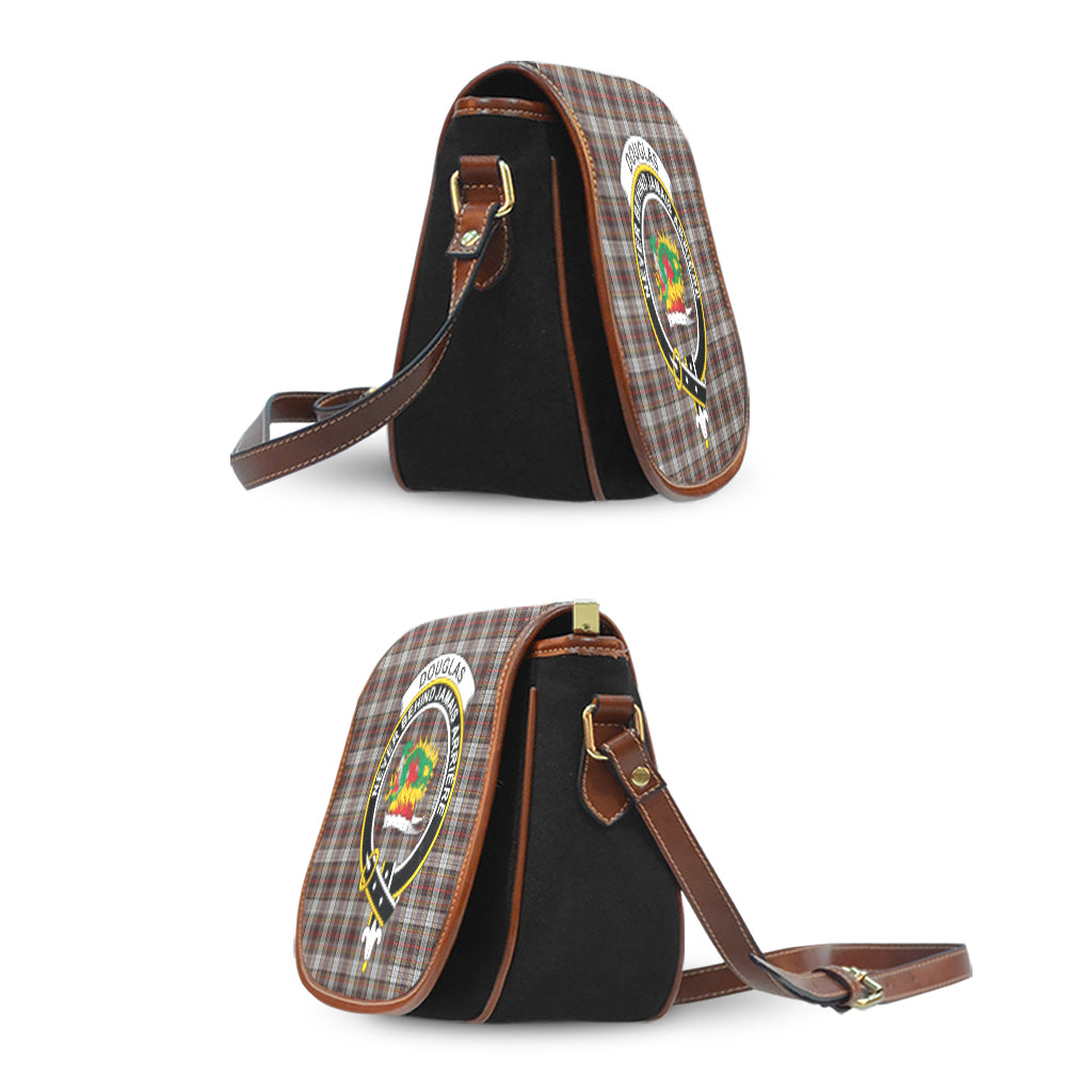 Douglas Ancient Dress Tartan Saddle Bag with Family Crest - Tartan Vibes Clothing