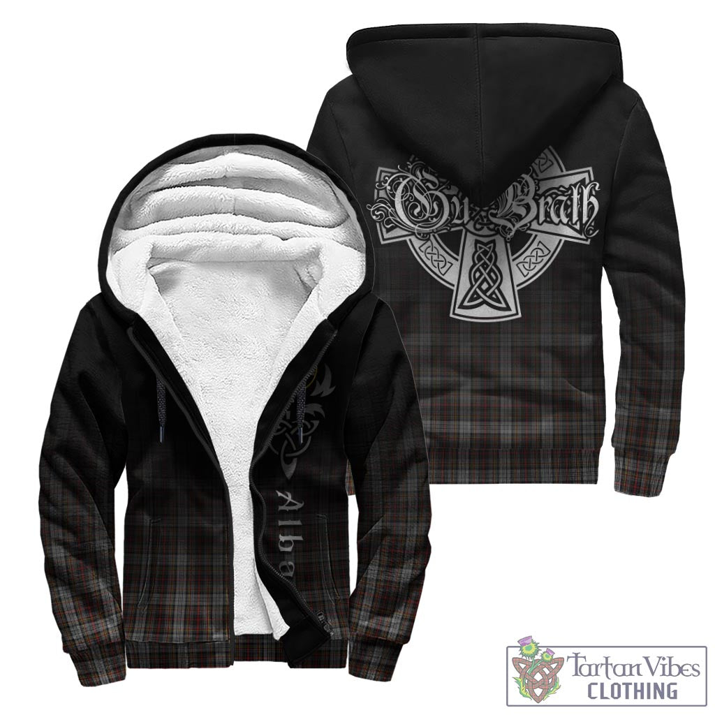 Tartan Vibes Clothing Douglas Ancient Dress Tartan Sherpa Hoodie Featuring Alba Gu Brath Family Crest Celtic Inspired