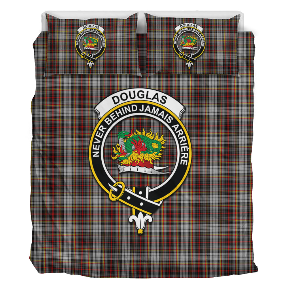 Douglas Ancient Dress Tartan Bedding Set with Family Crest - Tartan Vibes Clothing