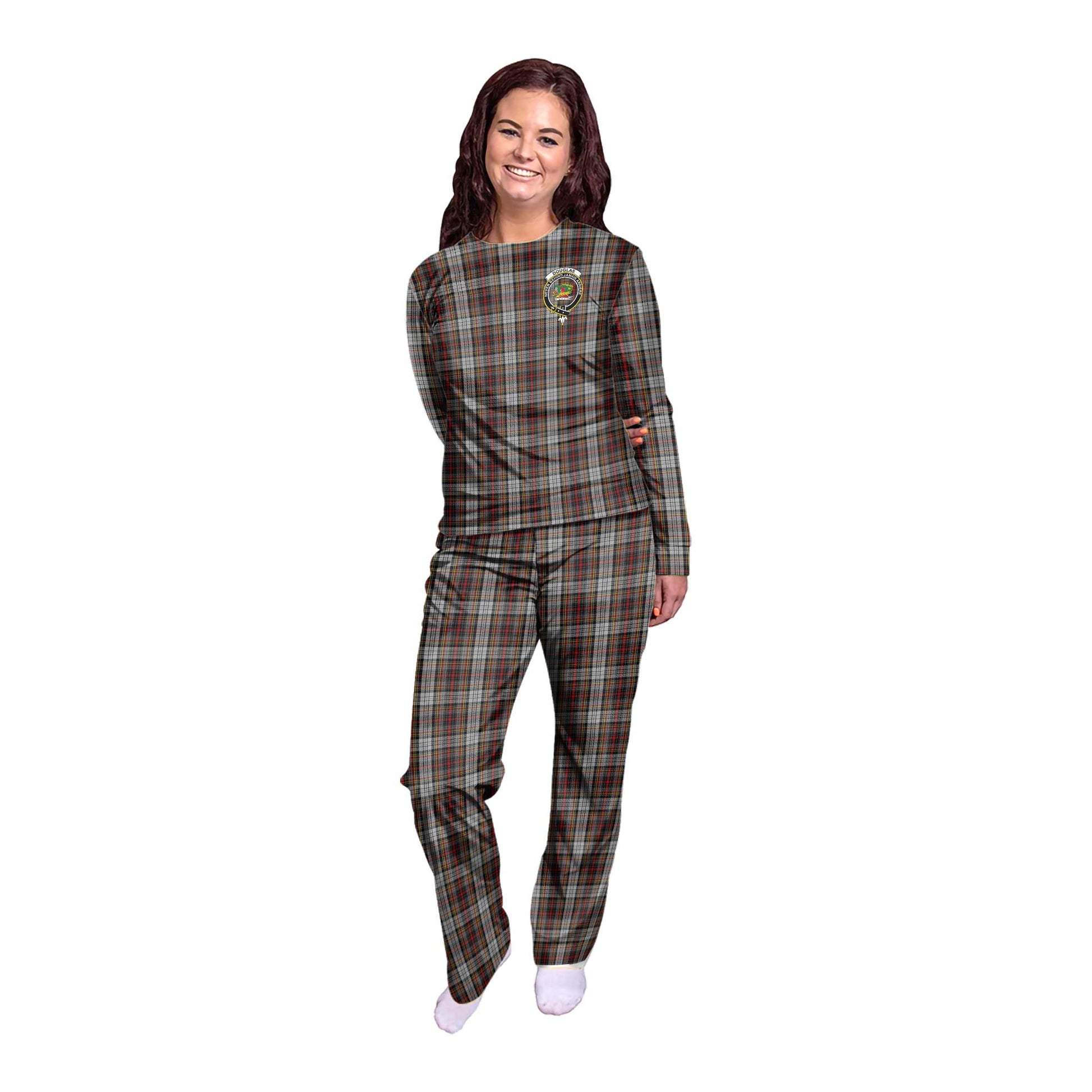 Douglas Ancient Dress Tartan Pajamas Family Set with Family Crest - Tartan Vibes Clothing