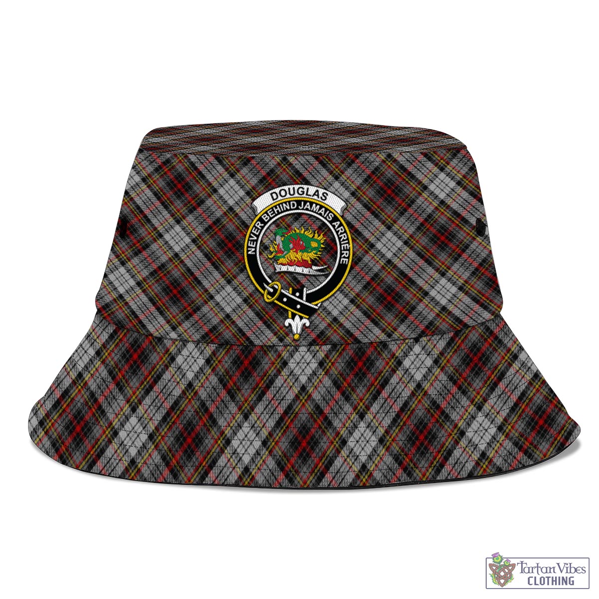 Tartan Vibes Clothing Douglas Ancient Dress Tartan Bucket Hat with Family Crest