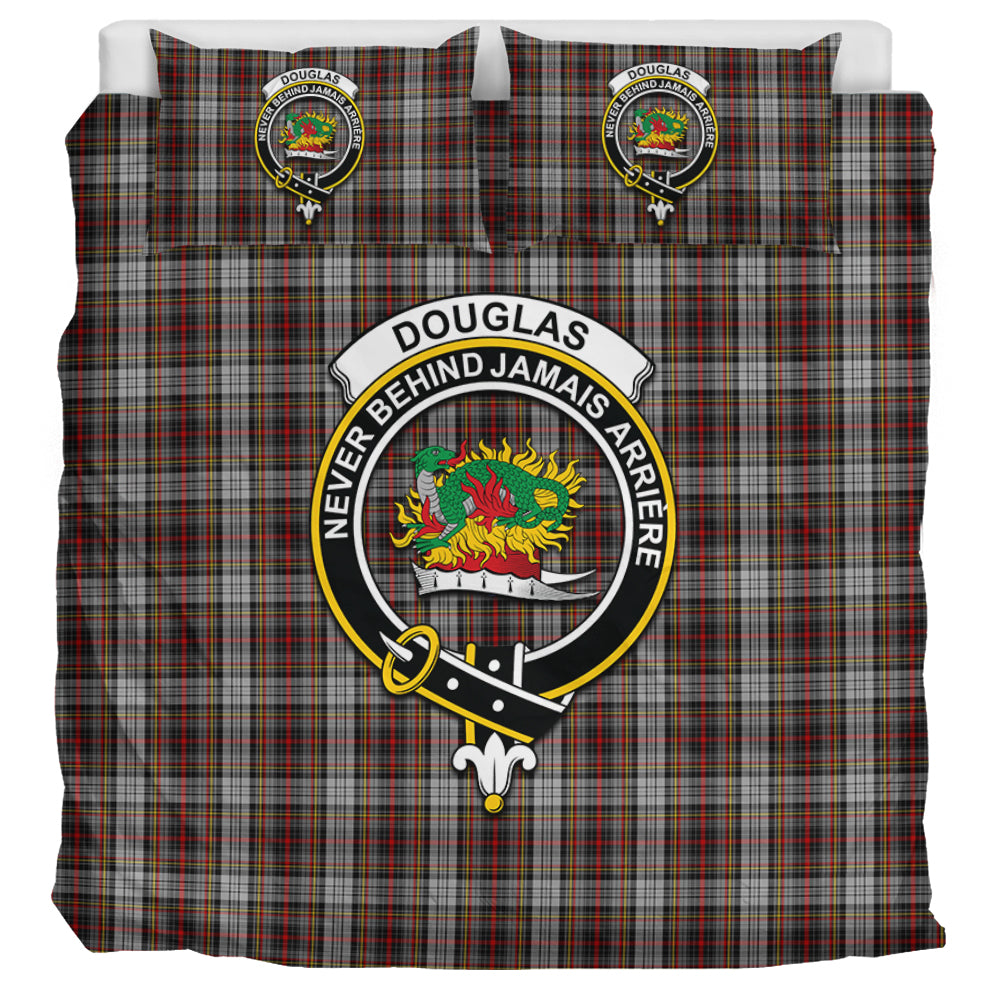 Douglas Ancient Dress Tartan Bedding Set with Family Crest UK Bedding Set UK Super King 104*94 inch - Tartan Vibes Clothing