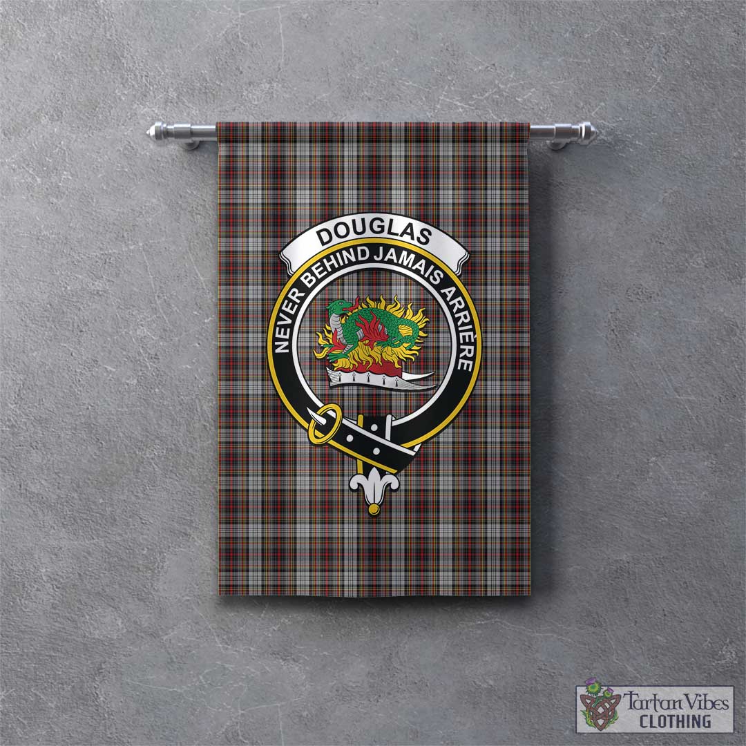 Tartan Vibes Clothing Douglas Ancient Dress Tartan Gonfalon, Tartan Banner with Family Crest