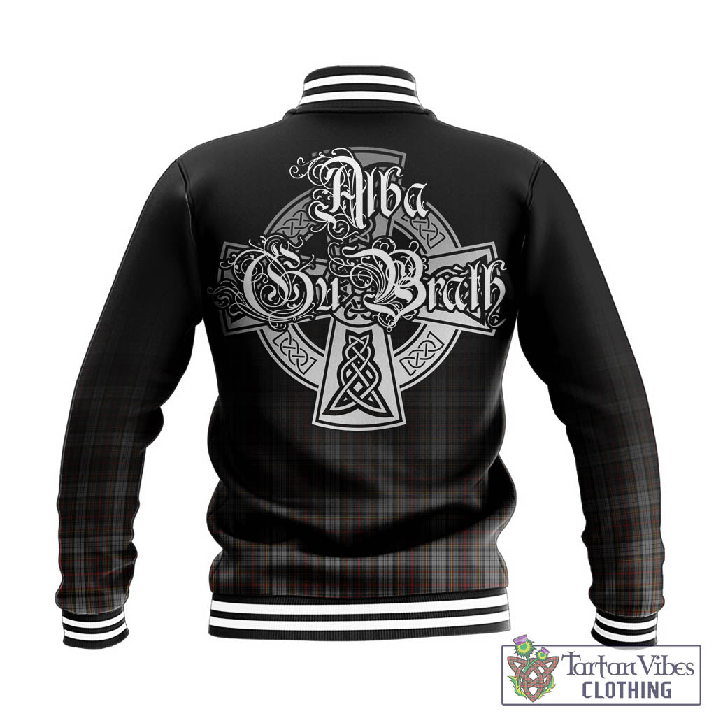 Tartan Vibes Clothing Douglas Ancient Dress Tartan Baseball Jacket Featuring Alba Gu Brath Family Crest Celtic Inspired