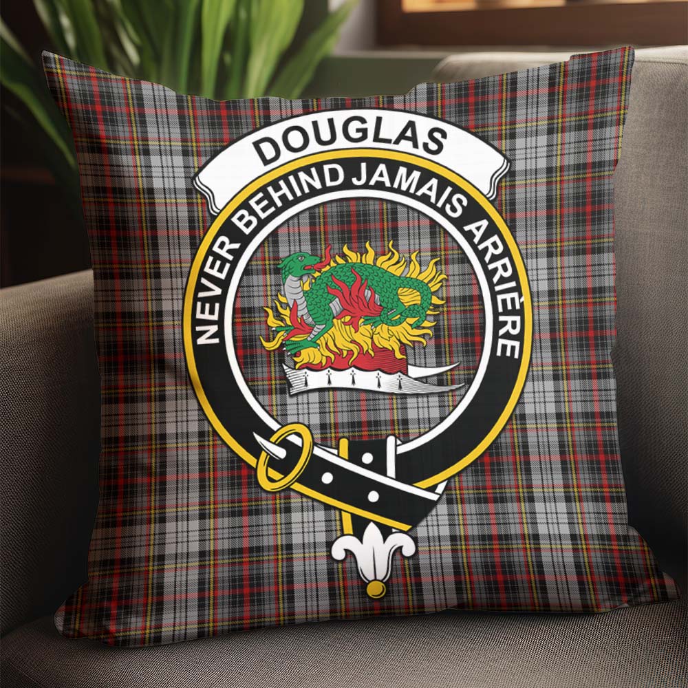 Douglas Ancient Dress Tartan Pillow Cover with Family Crest - Tartanvibesclothing