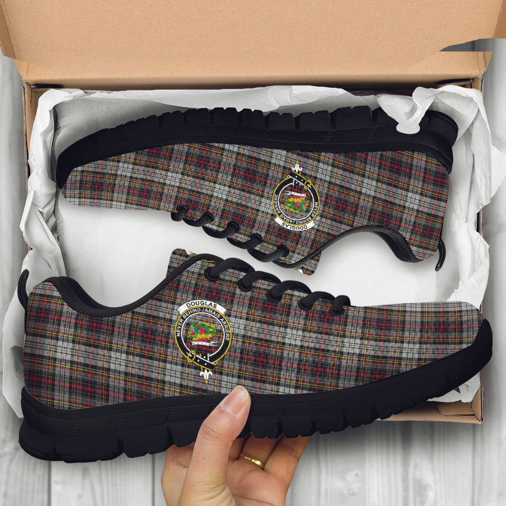 Douglas Ancient Dress Tartan Sneakers with Family Crest - Tartan Vibes Clothing