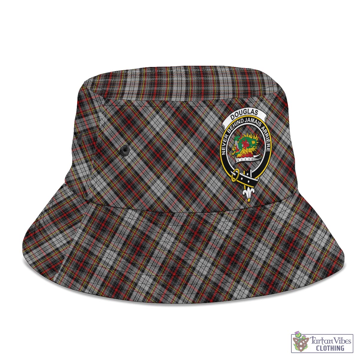 Tartan Vibes Clothing Douglas Ancient Dress Tartan Bucket Hat with Family Crest