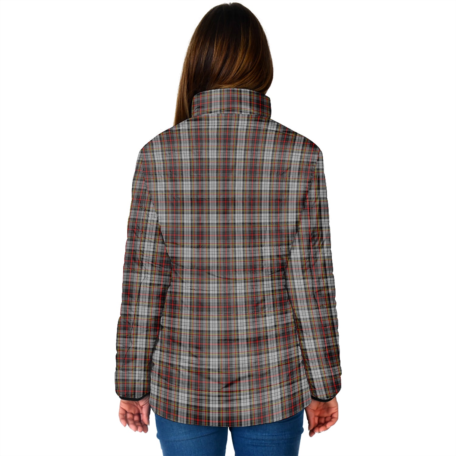 Douglas Ancient Dress Tartan Padded Jacket with Family Crest - Tartan Vibes Clothing