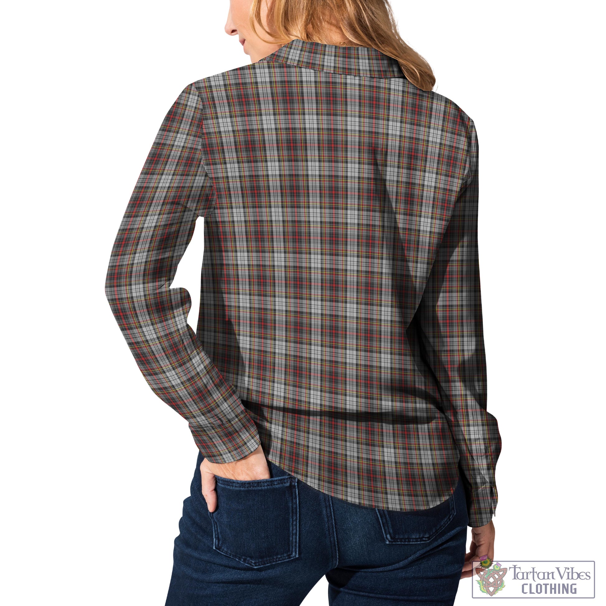 Tartan Vibes Clothing Douglas Ancient Dress Tartan Womens Casual Shirt with Family Crest