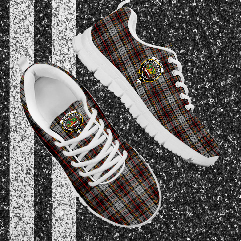 Douglas Ancient Dress Tartan Sneakers with Family Crest - Tartan Vibes Clothing