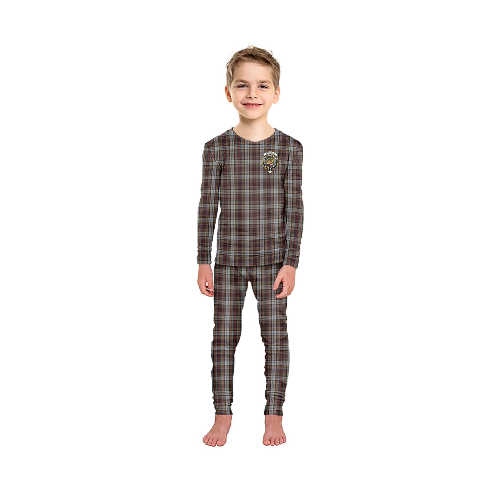 Douglas Ancient Dress Tartan Pajamas Family Set with Family Crest - Tartan Vibes Clothing