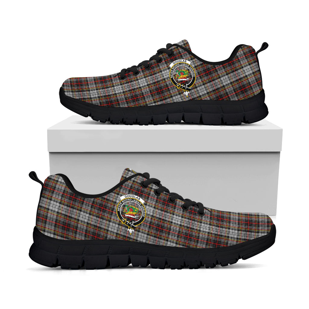 Douglas Ancient Dress Tartan Sneakers with Family Crest - Tartan Vibes Clothing