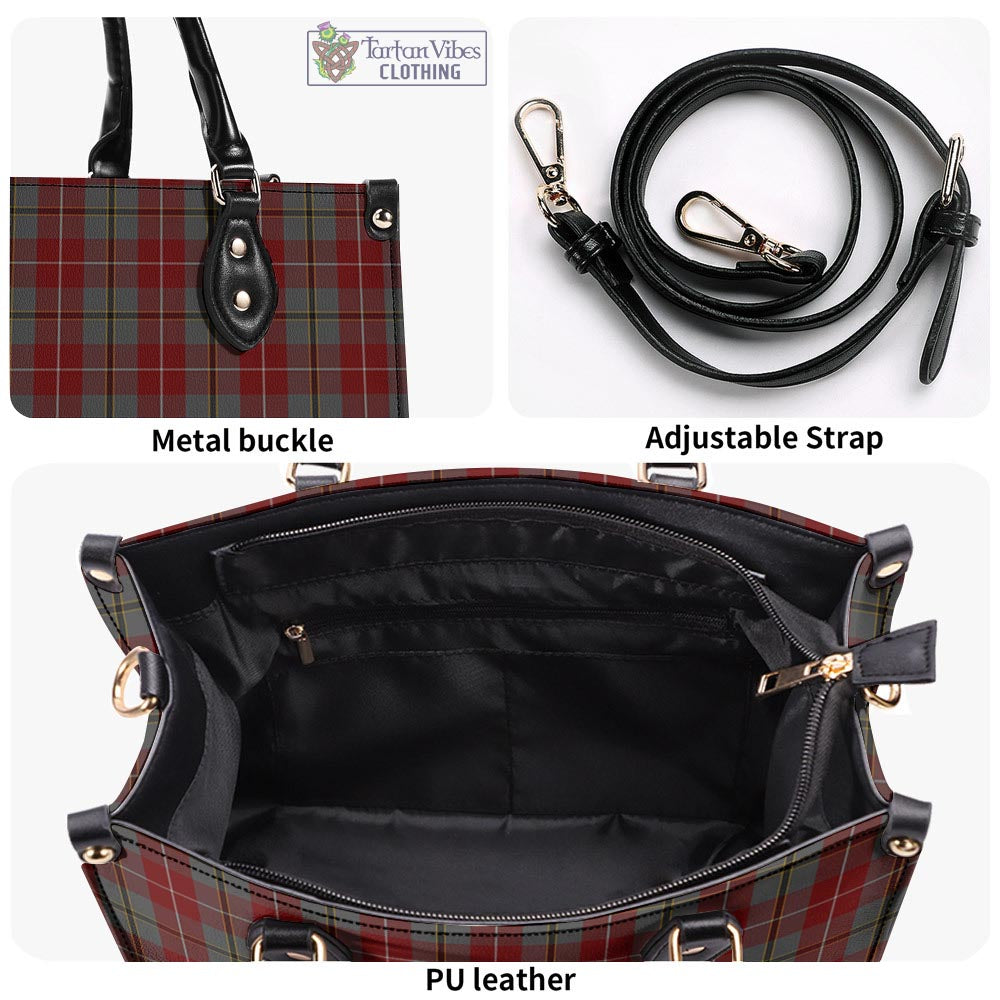 Tartan Vibes Clothing Douglas Ancient Red Tartan Luxury Leather Handbags