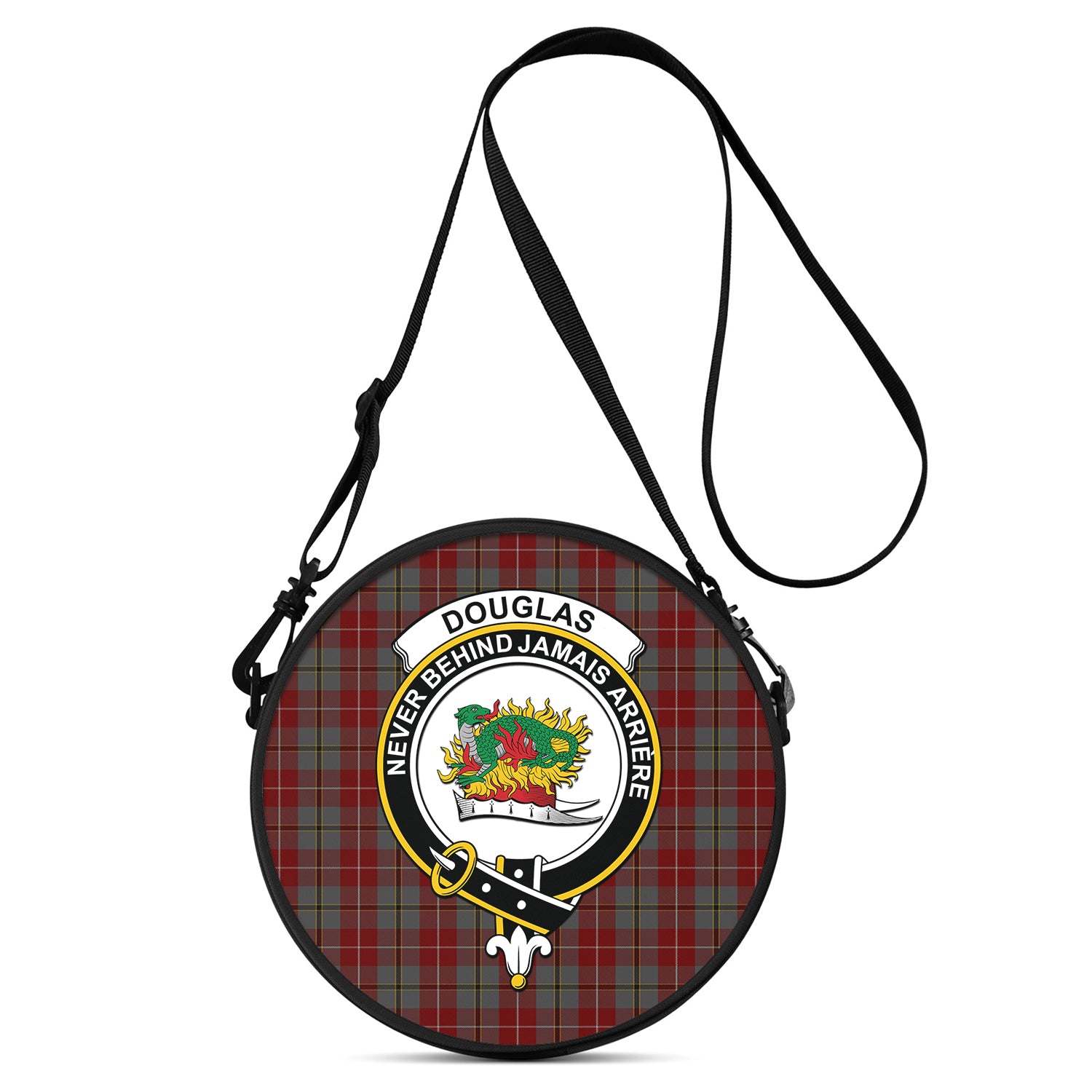 douglas-ancient-red-tartan-round-satchel-bags-with-family-crest