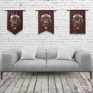 Douglas Ancient Red Tartan Gonfalon, Tartan Banner with Family Crest