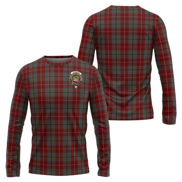 Douglas Ancient Red Tartan Long Sleeve T-Shirt with Family Crest