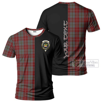 Douglas Ancient Red Tartan T-Shirt with Family Crest and Half Of Me Style