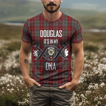 Douglas Ancient Red Tartan T-Shirt with Family Crest DNA In Me Style