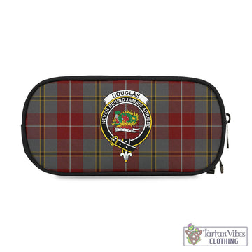 Douglas Ancient Red Tartan Pen and Pencil Case with Family Crest