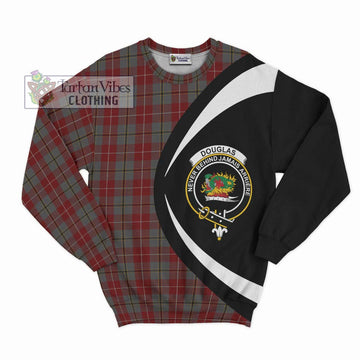 Douglas Ancient Red Tartan Sweatshirt with Family Crest Circle Style