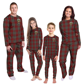 Douglas Ancient Red Tartan Pajamas Family Set with Family Crest