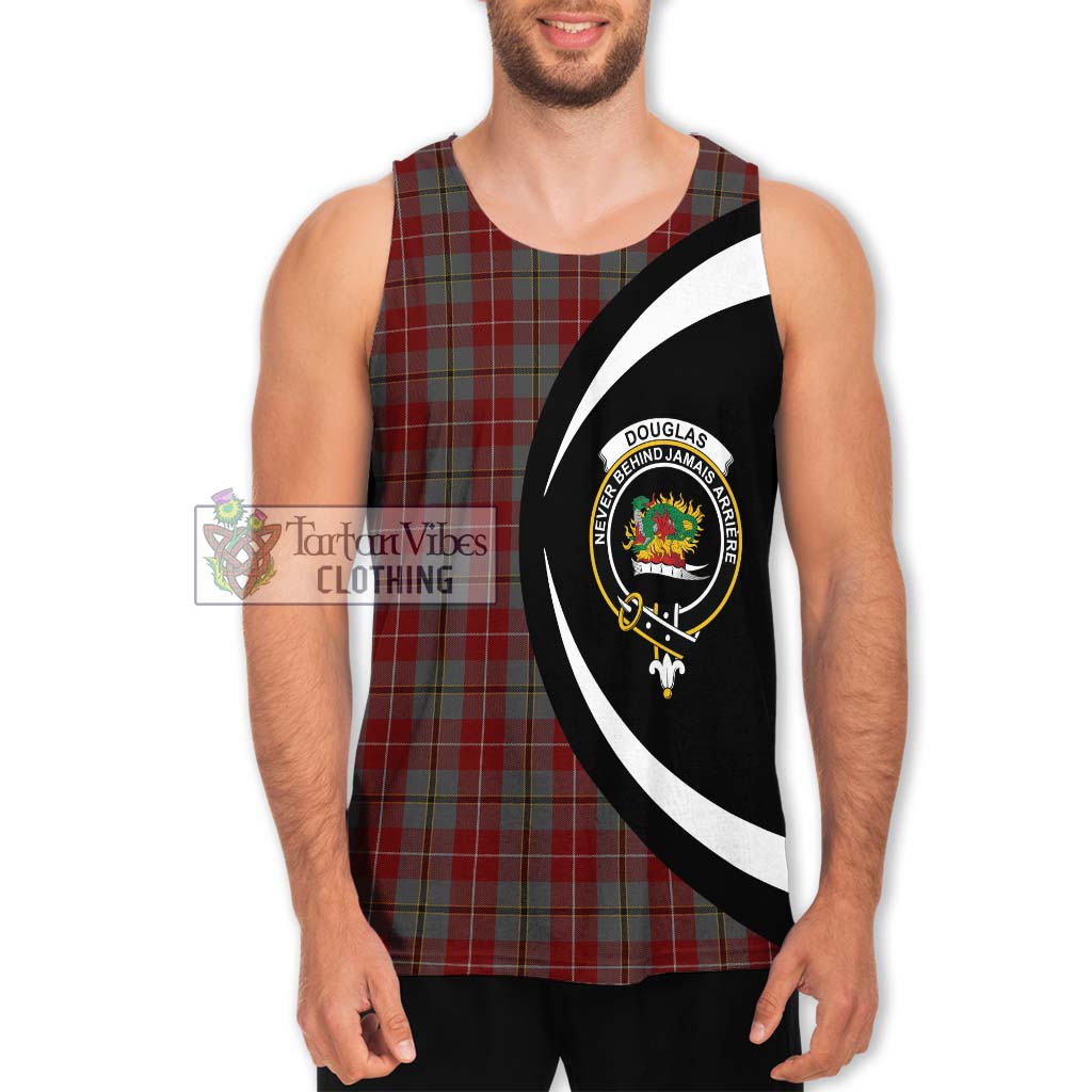 Douglas Ancient Red Tartan Men's Tank Top with Family Crest Circle Style Men - Tartan Vibes Clothing