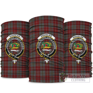 Douglas Ancient Red Tartan Neck Gaiters, Tartan Bandanas, Tartan Head Band with Family Crest