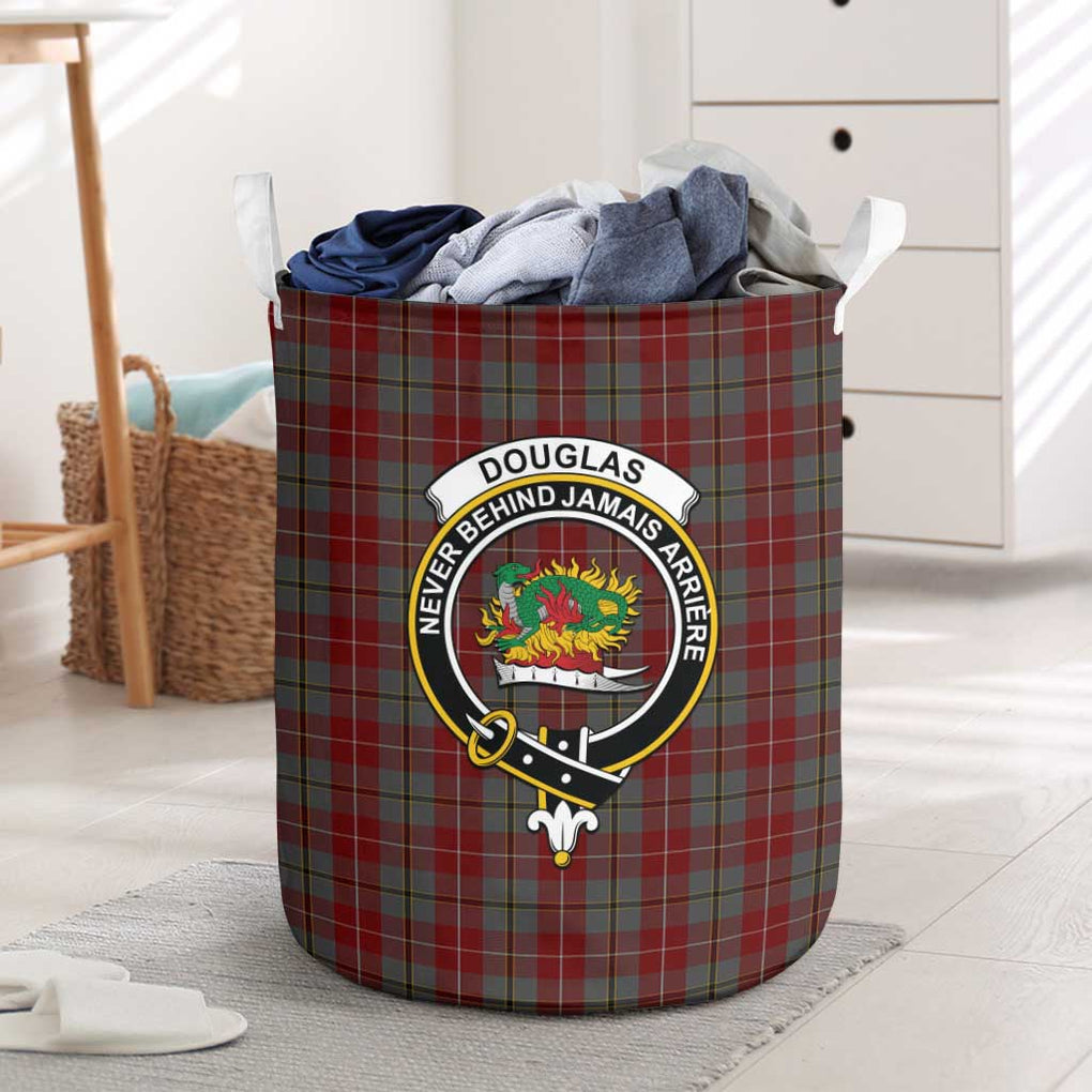 Douglas Ancient Red Tartan Laundry Basket with Family Crest One Size - Tartanvibesclothing Shop