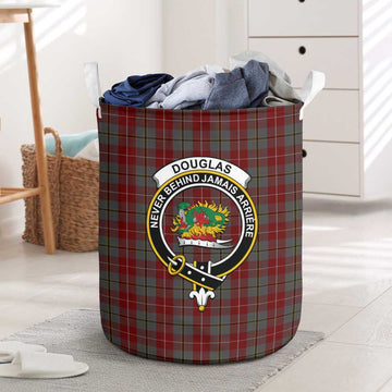 Douglas Ancient Red Tartan Laundry Basket with Family Crest