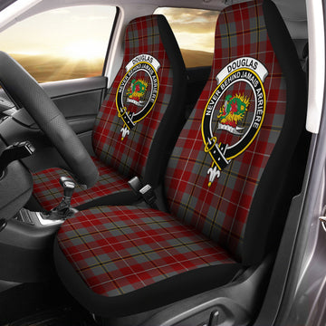 Douglas Ancient Red Tartan Car Seat Cover with Family Crest