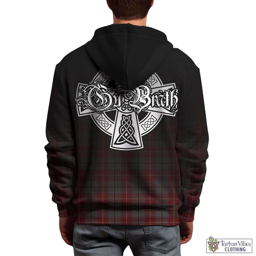 Tartan Vibes Clothing Douglas Ancient Red Tartan Hoodie Featuring Alba Gu Brath Family Crest Celtic Inspired