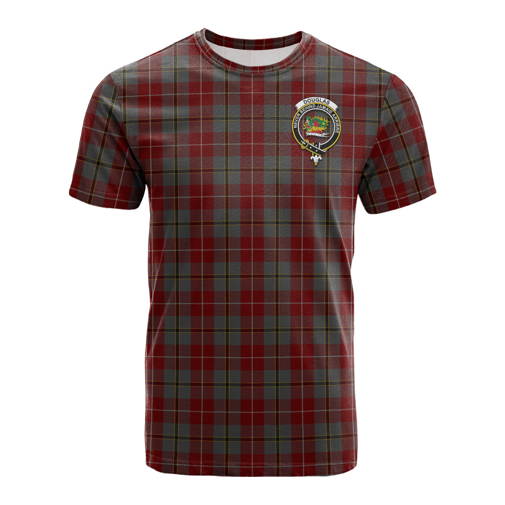 Douglas Ancient Red Tartan T-Shirt with Family Crest - Tartan Vibes Clothing