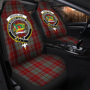 Douglas Ancient Red Tartan Car Seat Cover with Family Crest