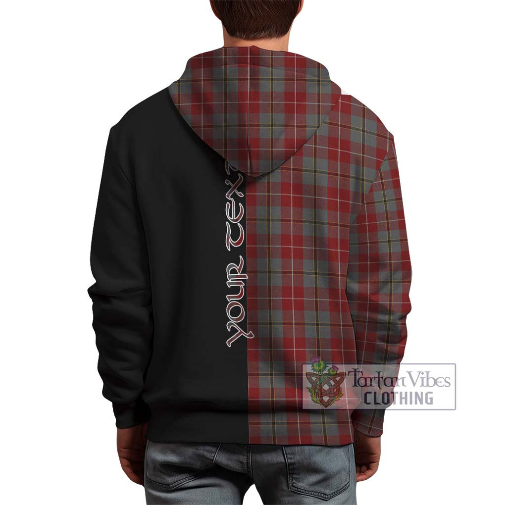 Douglas Ancient Red Tartan Hoodie with Family Crest and Half Of Me Style - Tartanvibesclothing Shop