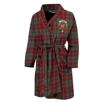 Douglas Ancient Red Tartan Bathrobe with Family Crest