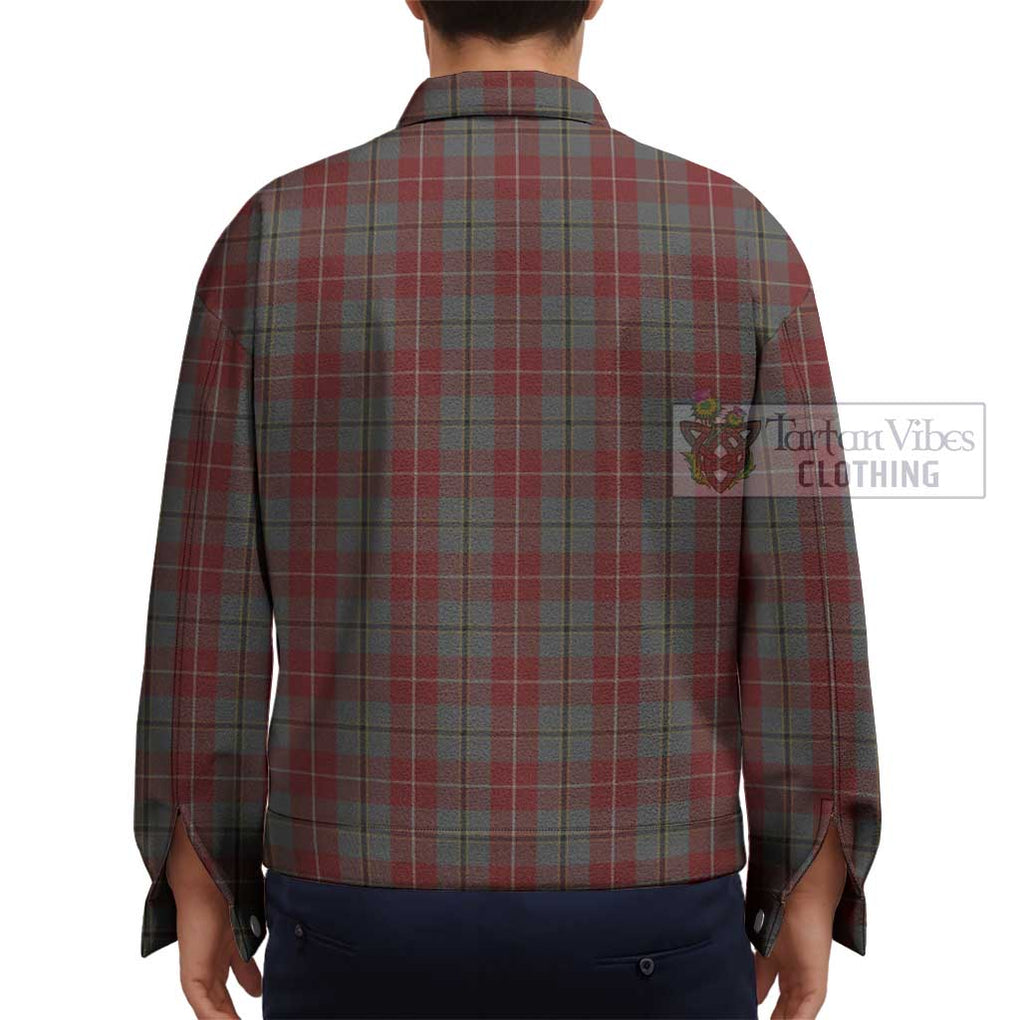 Douglas Ancient Red Tartan Unisex Lapel Cotton Jacket - Tartan Vibes Clothing