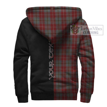 Douglas Ancient Red Tartan Sherpa Hoodie with Family Crest and Half Of Me Style