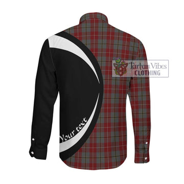 Douglas Ancient Red Tartan Long Sleeve Button Up with Family Crest Circle Style