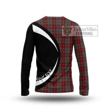 Douglas Ancient Red Tartan Long Sleeve T-Shirt with Family Crest Circle Style