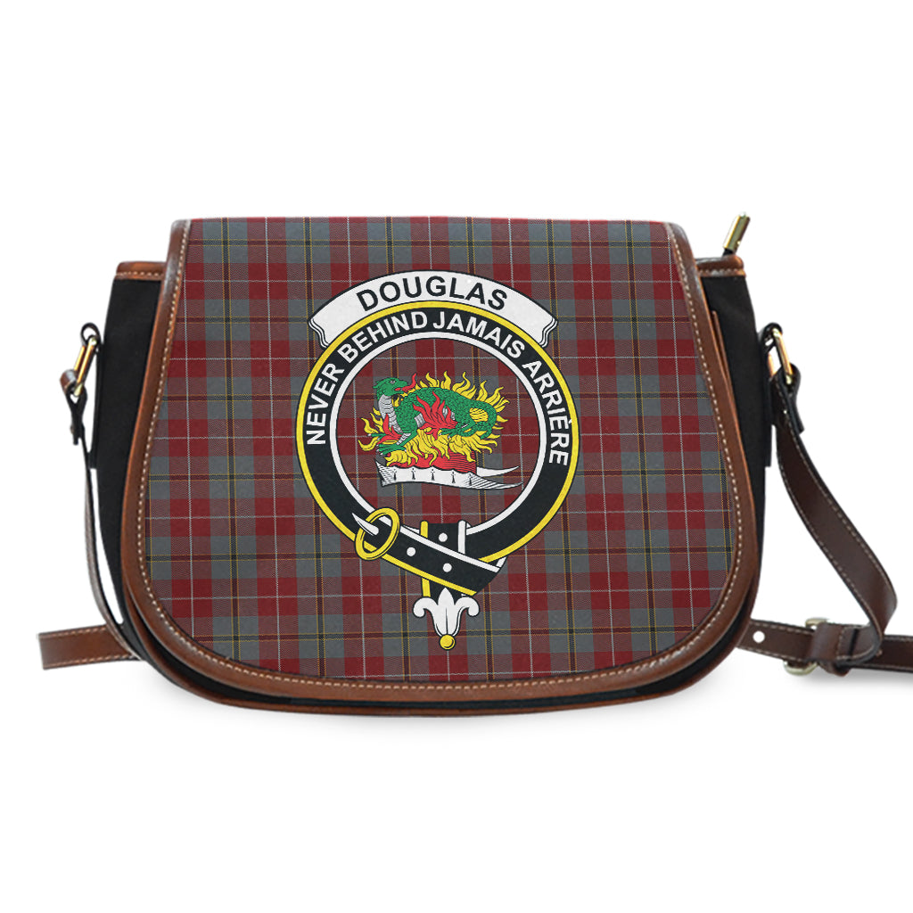 Douglas Ancient Red Tartan Saddle Bag with Family Crest - Tartan Vibes Clothing