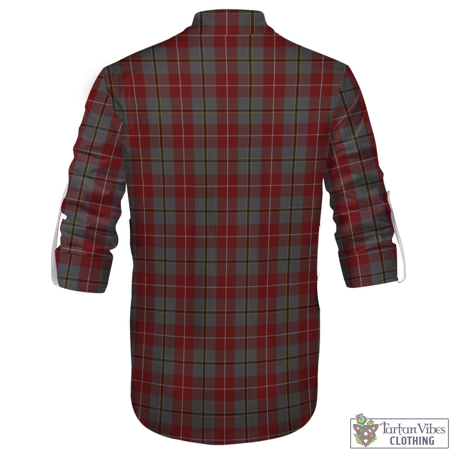 Tartan Vibes Clothing Douglas Ancient Red Tartan Men's Scottish Traditional Jacobite Ghillie Kilt Shirt