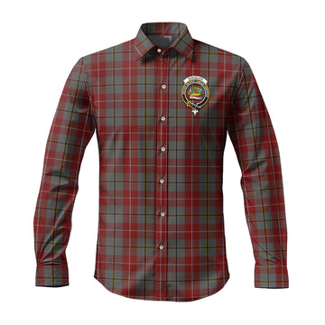 Douglas Ancient Red Tartan Long Sleeve Button Up Shirt with Family Crest