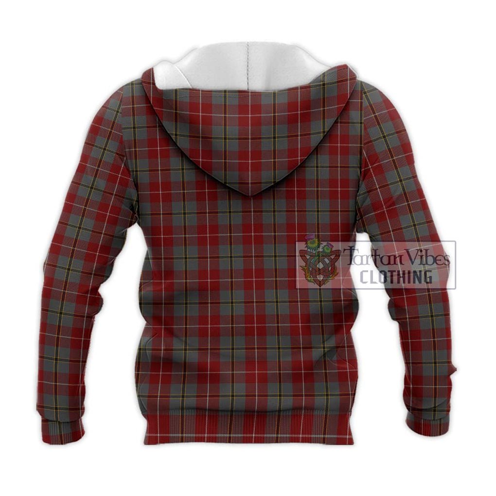 Douglas Ancient Red Tartan Knitted Hoodie with Family Crest DNA In Me Style - Tartanvibesclothing Shop