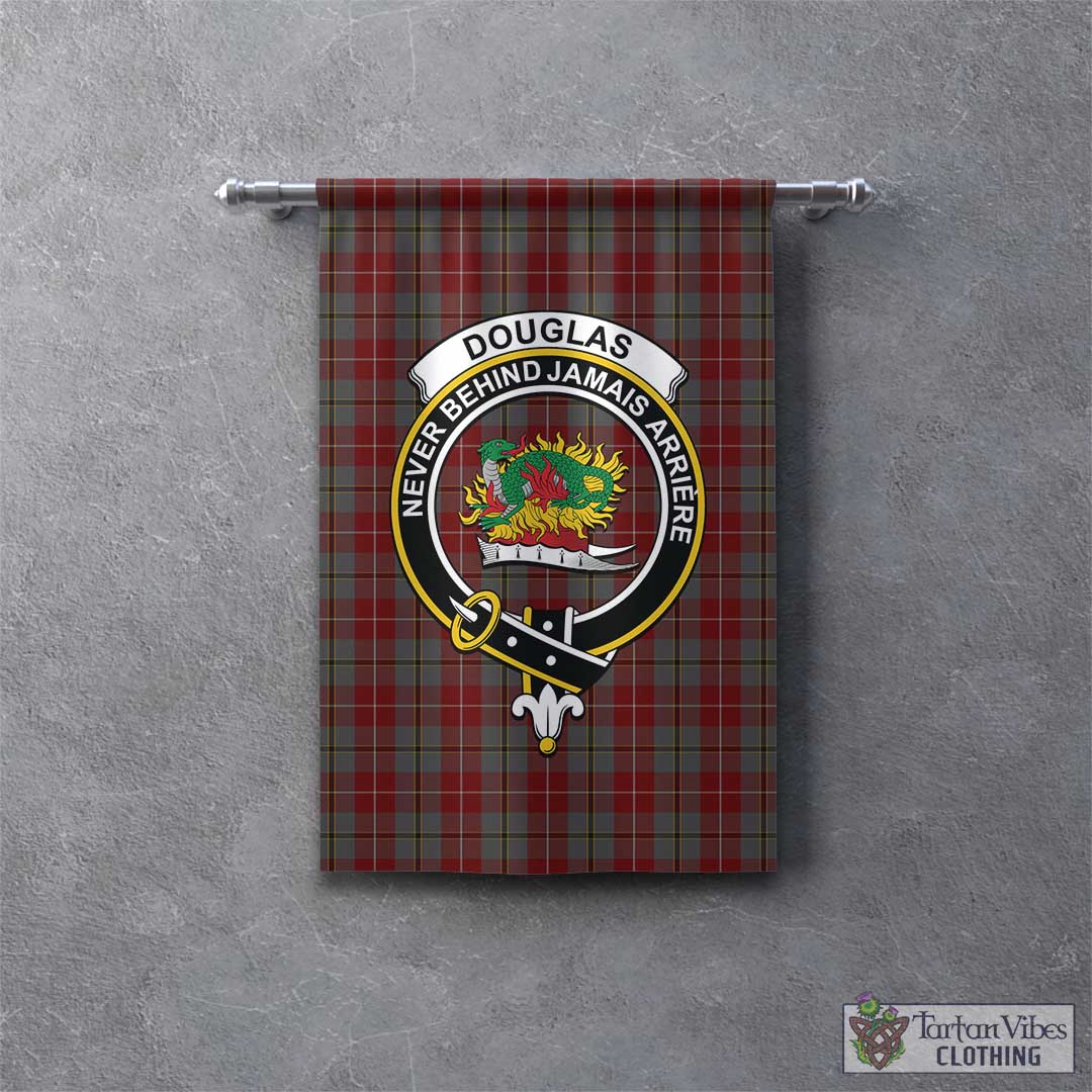 Tartan Vibes Clothing Douglas Ancient Red Tartan Gonfalon, Tartan Banner with Family Crest